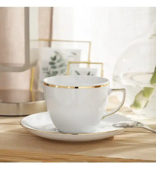 WYPRZEDAŻ! CHODZIEŻ CITY B326 ZŁOTE Spodek pod filiżankę 3 szt. / porcelana