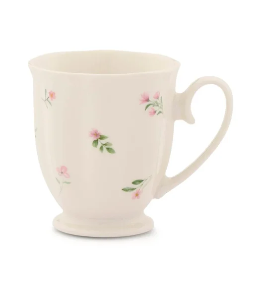 AMBITION PASTELLO KUBEK 300 ML PORCELANA NBC BIAŁY GĘSTE KWIATY