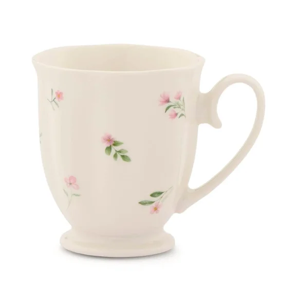 AMBITION PASTELLO KUBEK 300 ML PORCELANA NBC BIAŁY GĘSTE KWIATY