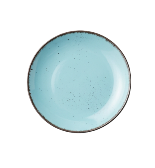 LIVELLO DUNA TURQUOISE CERAMIKA / Serwis obiadowy 24 el dla 6 osób (z kubkiem) / odcień turkusowo - piaskowy