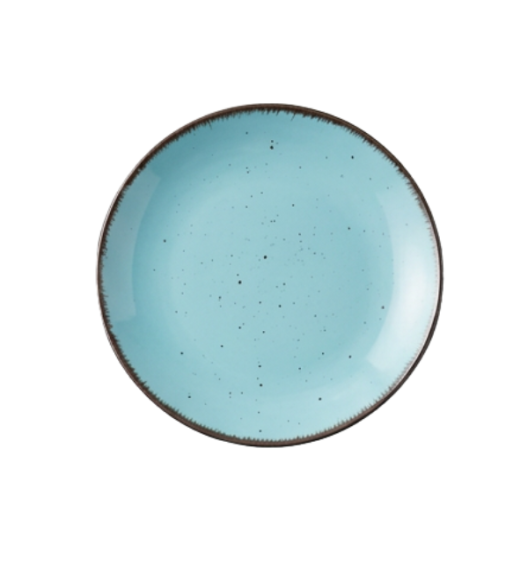 LIVELLO DUNA TURQUOISE CERAMIKA / Serwis obiadowy 24 el dla 6 osób (z kubkiem) / odcień turkusowo - piaskowy