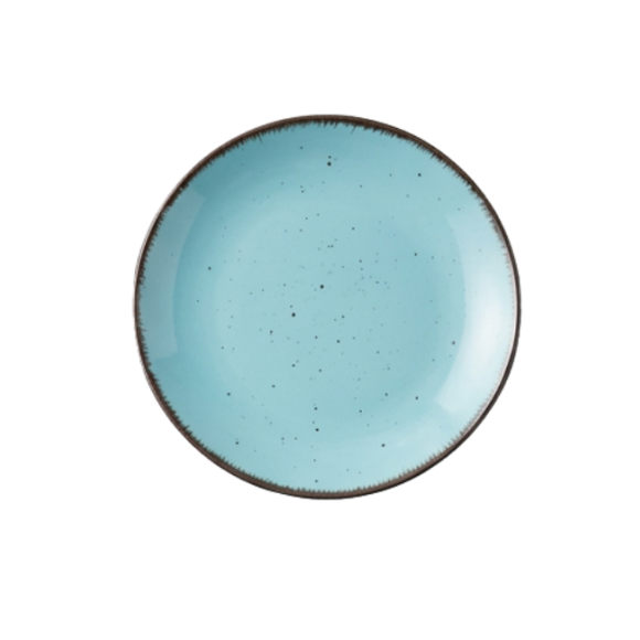 LIVELLO DUNA TURQUOISE CERAMIKA / Serwis obiadowy 24 el dla 6 osób (z kubkiem) / odcień turkusowo - piaskowy