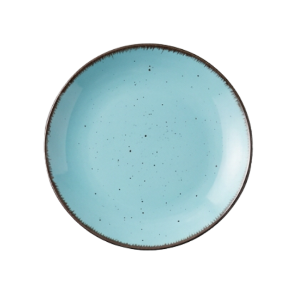 LIVELLO DUNA TURQUOISE CERAMIKA / Serwis obiadowy 24 el dla 6 osób (z kubkiem) / odcień turkusowo - piaskowy