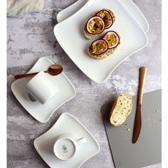 WYPRZEDAŻ! ARZBERG SANDY 6x talerz deserowy + 5x filiżanka / 11 el / porcelana