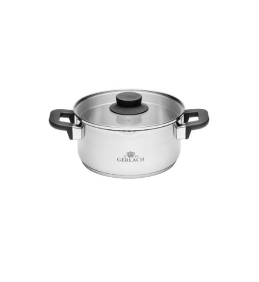 GERLACH PURE Komplet Garnki z pokrywkami 10 el / indukcja + Gerlach Granitex Patelnia 20, 24, 28 cm