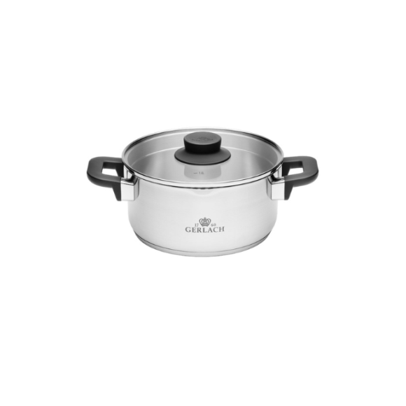 GERLACH PURE Komplet Garnki z pokrywkami 10 el / indukcja + Gerlach Granitex Patelnia 20, 24, 28 cm