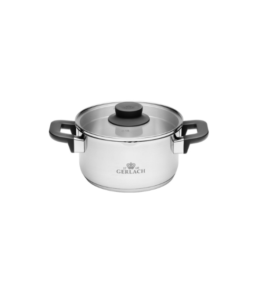 GERLACH PURE Komplet Garnki z pokrywkami 10 el / indukcja + Gerlach Granitex Patelnia 20, 24, 28 cm + Patelnia naleśnikowa 26 cm + Brytfanna Granitex z pokrywką 