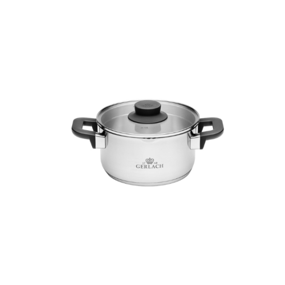 GERLACH PURE Komplet Garnki z pokrywkami 10 el / indukcja + Gerlach Granitex Patelnia 20, 24, 28 cm + Patelnia naleśnikowa 26 cm + Brytfanna Granitex z pokrywką 