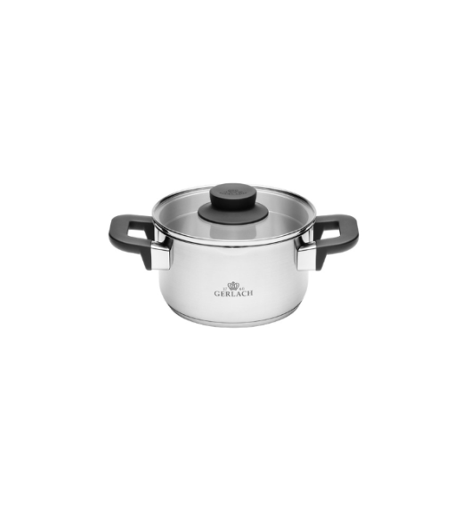 GERLACH PURE Komplet Garnki z pokrywkami 10 el / indukcja + Gerlach Granitex Patelnia 20, 24, 28 cm + Patelnia naleśnikowa 26 cm + Brytfanna Granitex z pokrywką 