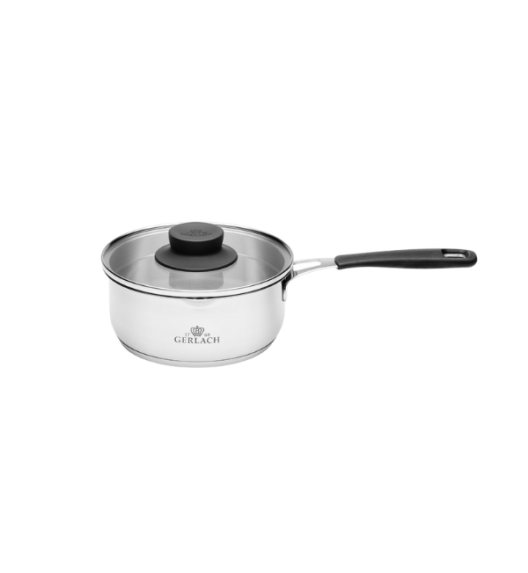GERLACH PURE Komplet Garnki z pokrywkami 10 el / indukcja + Gerlach Initial Patelnia 20, 24, 28 cm + Pokrywki szklane