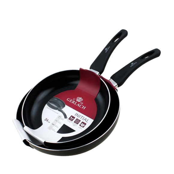 GERLACH PURE Komplet Garnki z pokrywkami 10 el / indukcja + Gerlach Initial Patelnia 24, 28 cm