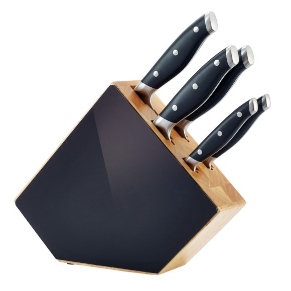 RICHARDSON SHEFFIELD GRAND CHEF Zestaw 5 noży kuchennych w bloku drewnianym