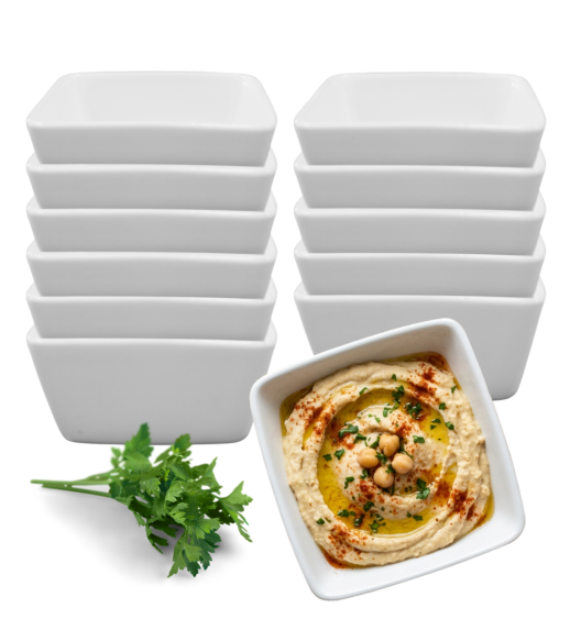 KAIA HOME BASIC Komplet 12x Miska czarka dipówka kwadrat 100 ml / 8,5 cm