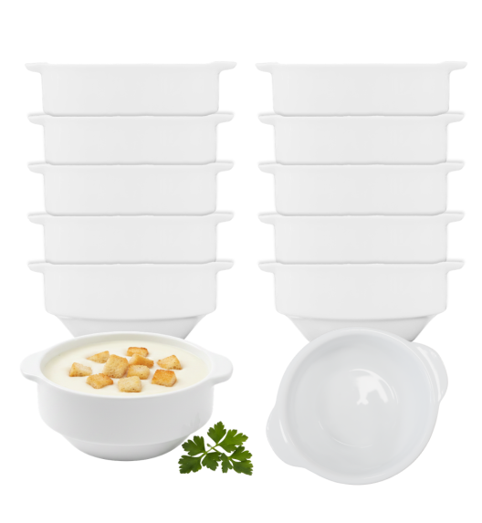 KAIA HOME BASIC Komplet 12x Bulionówka z uchwytami 250 ml / 11 cm