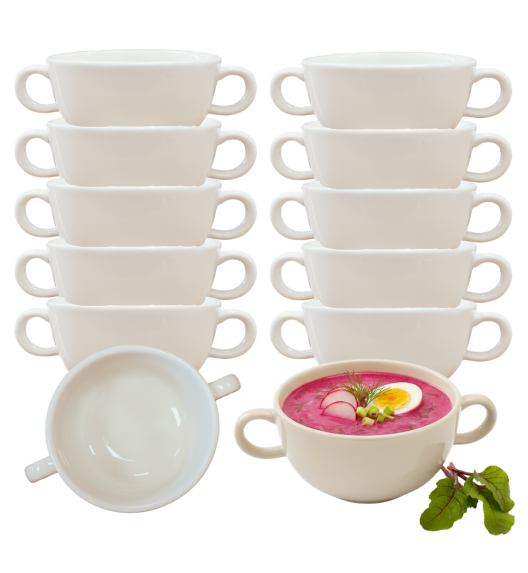 KAIA HOME Komplet 12x Bulionówka z uszami 250 ml
