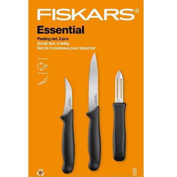 FISKARS ESSENTIAL Komplet 6 noży (kuchenne + do obierania) w pudełku / stal nierdzewna