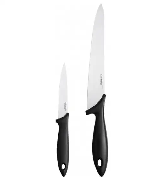 FISKARS ESSENTIAL Komplet 9 noży (kuchenne + Szefa + do obierania + do pomidorów) / stal nierdzewna