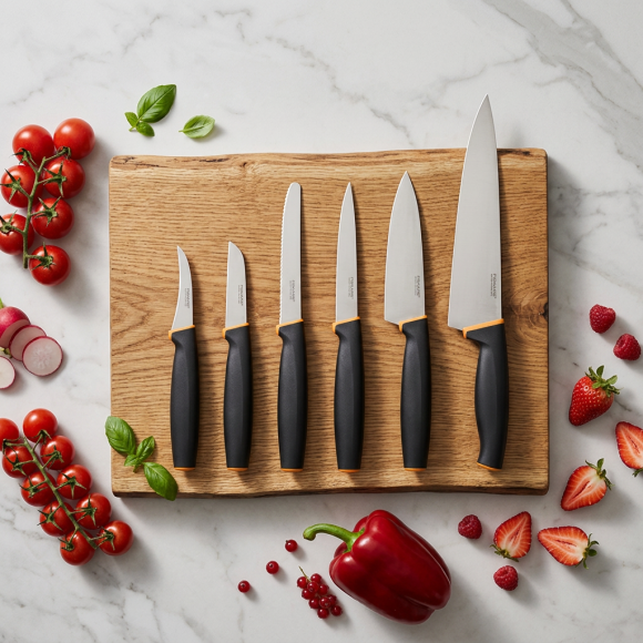 FISKARS CONTROL+ Zestaw 6 noży kuchennych FAVOURITE + COOK'S SET / japońska stal nierdzewna