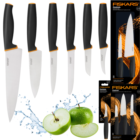 FISKARS CONTROL+ Zestaw 6 noży kuchennych FAVOURITE + COOK'S SET / japońska stal nierdzewna