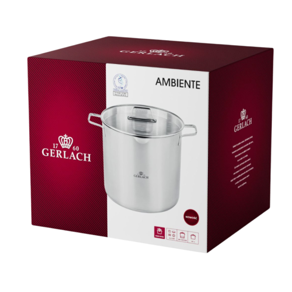 GERLACH AMBIENTE Garnek 15 L z pokrywką 28 cm / stal nierdzewna 18/10
