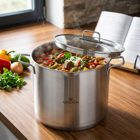 GERLACH AMBIENTE Garnek 15 L z pokrywką 28 cm / stal nierdzewna 18/10