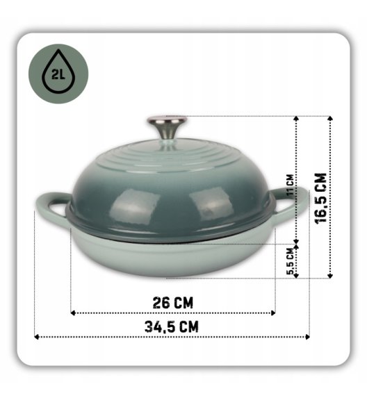 HAGE Garnek do pieczenia chleba 2 l żeliwny emaliowany 26 cm / sól morska