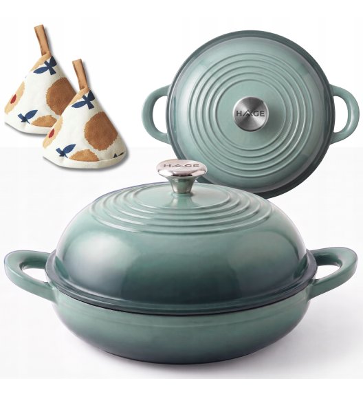 HAGE Garnek do pieczenia chleba 2 l żeliwny emaliowany 26 cm / sól morska