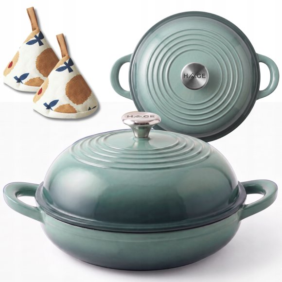 HAGE Garnek do pieczenia chleba 2 l żeliwny emaliowany 26 cm / sól morska