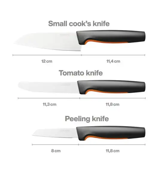 FISKARS FUNCTIONAL FORM 1057556+1057551 Komplet 4 noży kuchennych + deska do krojenia 35x25 cm w pudełku