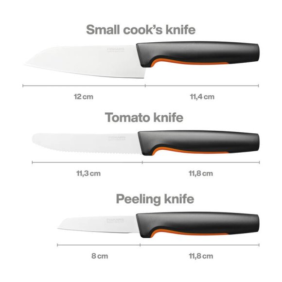 FISKARS FUNCTIONAL FORM 1057556+1057551 Komplet 4 noży kuchennych + deska do krojenia 35x25 cm w pudełku