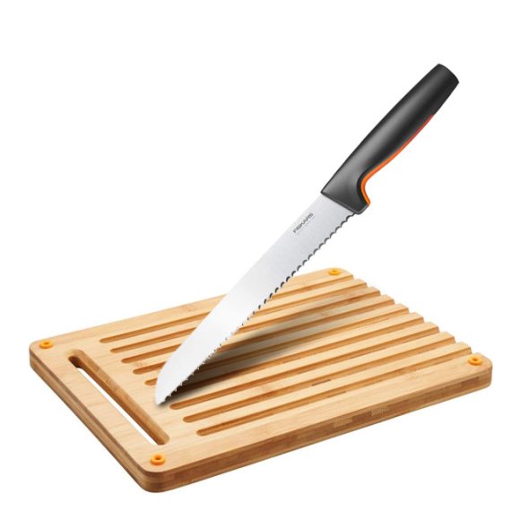 FISKARS FUNCTIONAL FORM 1057556+1057551 Komplet 4 noży kuchennych + deska do krojenia 35x25 cm w pudełku