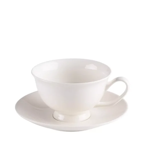 PRIMA DECO Komplet Filiżanka 220 ml ze spodkiem / ecru