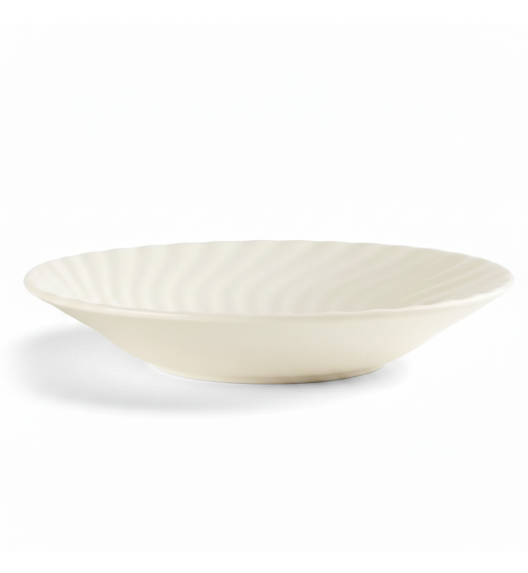PRIMA DECO EMBOSS Talerz porcelanowy głęboki 20,5 cm karbowany 500 ml ecru