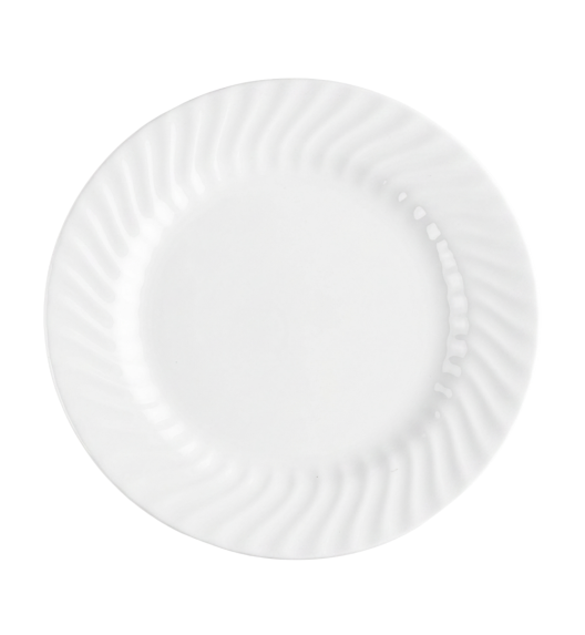 PRIMA DECO Talerz porcelanowy obiadowy 27 cm karbowany biały
