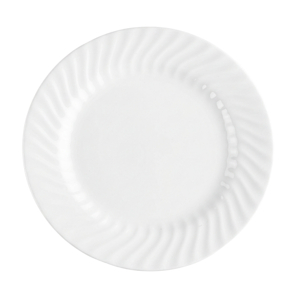 PRIMA DECO Talerz porcelanowy obiadowy 27 cm karbowany biały