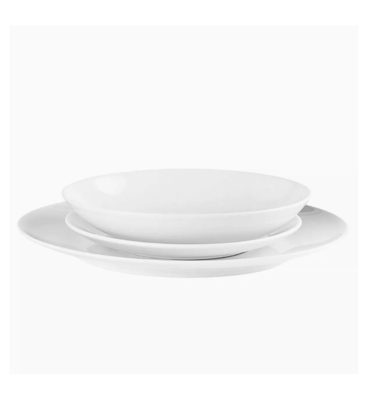 PRIMA DECO Komplet obiadowy porcelanowy16 el 4 os z kubkiem biały