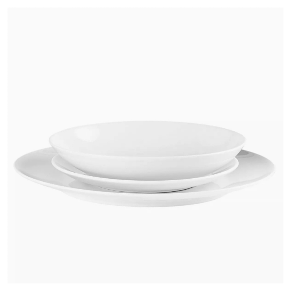 PRIMA DECO Komplet obiadowy porcelanowy16 el 4 os z kubkiem biały