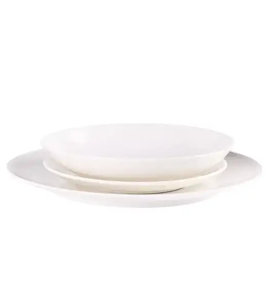 PRIMA DECO Komplet obiadowy porcelanowy 20 el 4 os z filiżanką kremowy