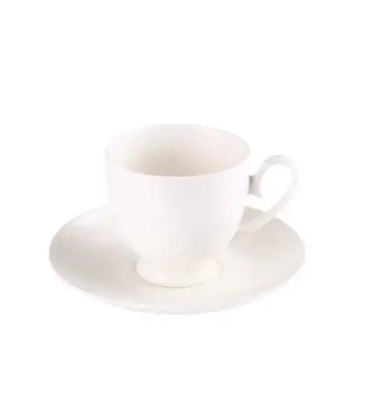 PRIMA DECO Komplet obiadowy porcelanowy 20 el 4 os z filiżanką kremowy
