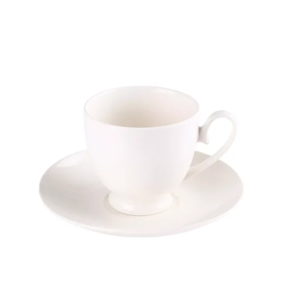 PRIMA DECO Komplet obiadowy porcelanowy 20 el 4 os z filiżanką kremowy