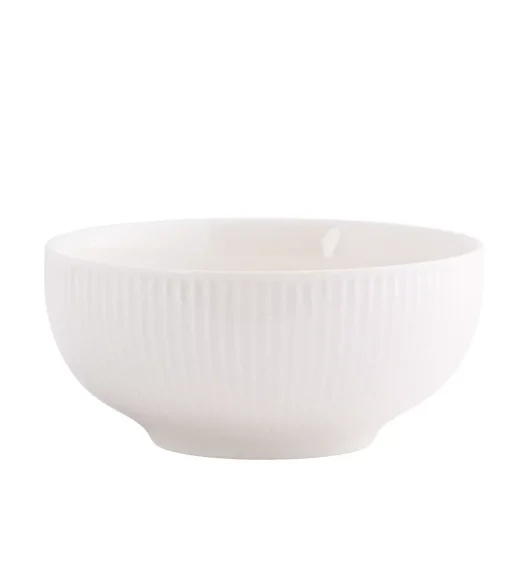 PRIMA DECO HARMONY Komplet obiadowy 18 el dla 6 os / ryflowany / prążek / ecru / porcelana