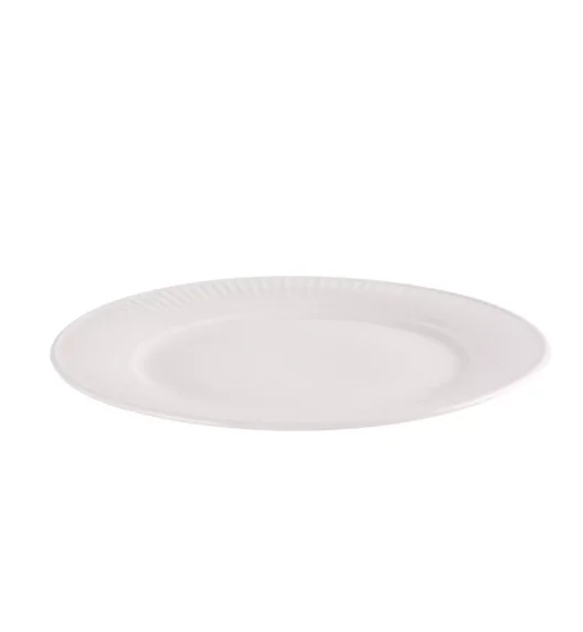 PRIMA DECO HARMONY Komplet obiadowy 18 el dla 6 os / ryflowany / prążek / ecru / porcelana
