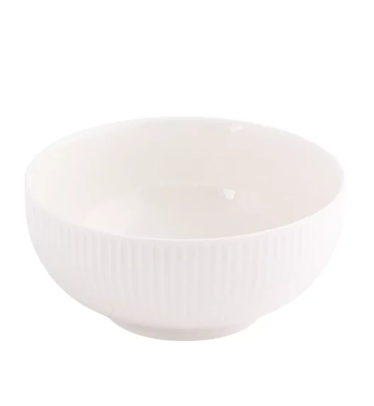 PRIMA DECO HARMONY Komplet obiadowy 18 el dla 6 os / ryflowany / prążek / ecru / porcelana