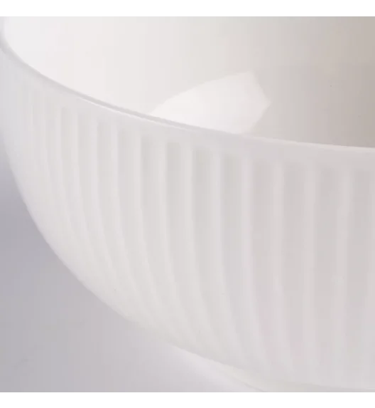 PRIMA DECO HARMONY Komplet obiadowy 18 el dla 6 os / ryflowany / prążek / ecru / porcelana