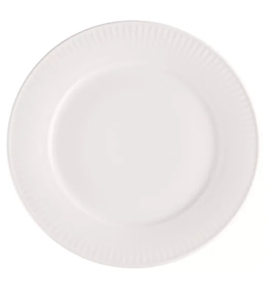 PRIMA DECO HARMONY Komplet obiadowy 18 el dla 6 os / ryflowany / prążek / ecru / porcelana