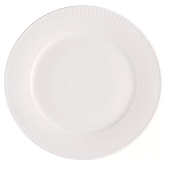 PRIMA DECO HARMONY Komplet obiadowy 18 el dla 6 os / ryflowany / prążek / ecru / porcelana