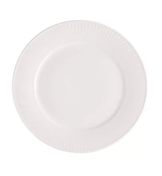 PRIMA DECO HARMONY Komplet obiadowy 18 el dla 6 os / ryflowany / prążek / ecru / porcelana