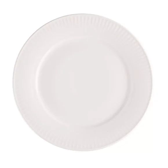 PRIMA DECO HARMONY Komplet obiadowy 18 el dla 6 os / ryflowany / prążek / ecru / porcelana