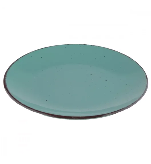 PRIMA DECO Komplet obiadowy 24 el dla 6 os / turkusowy / kamionka