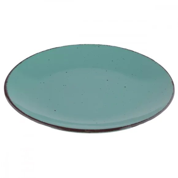 PRIMA DECO Komplet obiadowy 24 el dla 6 os / turkusowy / kamionka